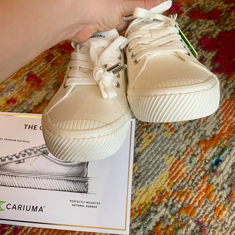 NEW NIB Cariuma Off-White Canvas Low Top Sneakers Shoes sz 8 Organic Cotton - Picture 5 of 16